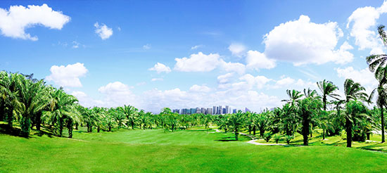 The greens at Senibong Golf Club