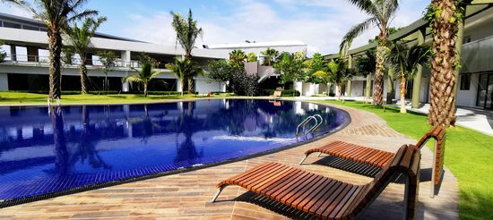 The pool and deck area at Senibong Golf Club